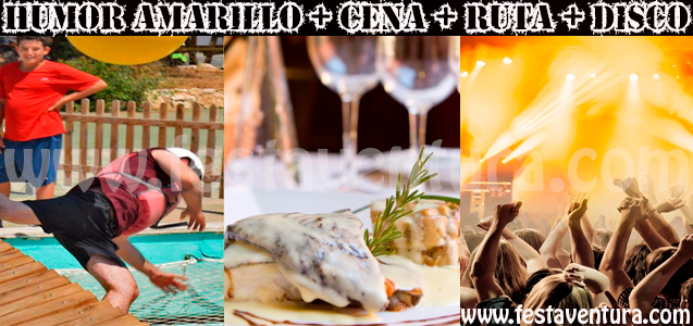 Humor Amarillo + Bbq en Sitges + Discoteca + consumición en Barcelona Humor Amarillo Sitges. Despedidas de soltero y soltera Barcelona