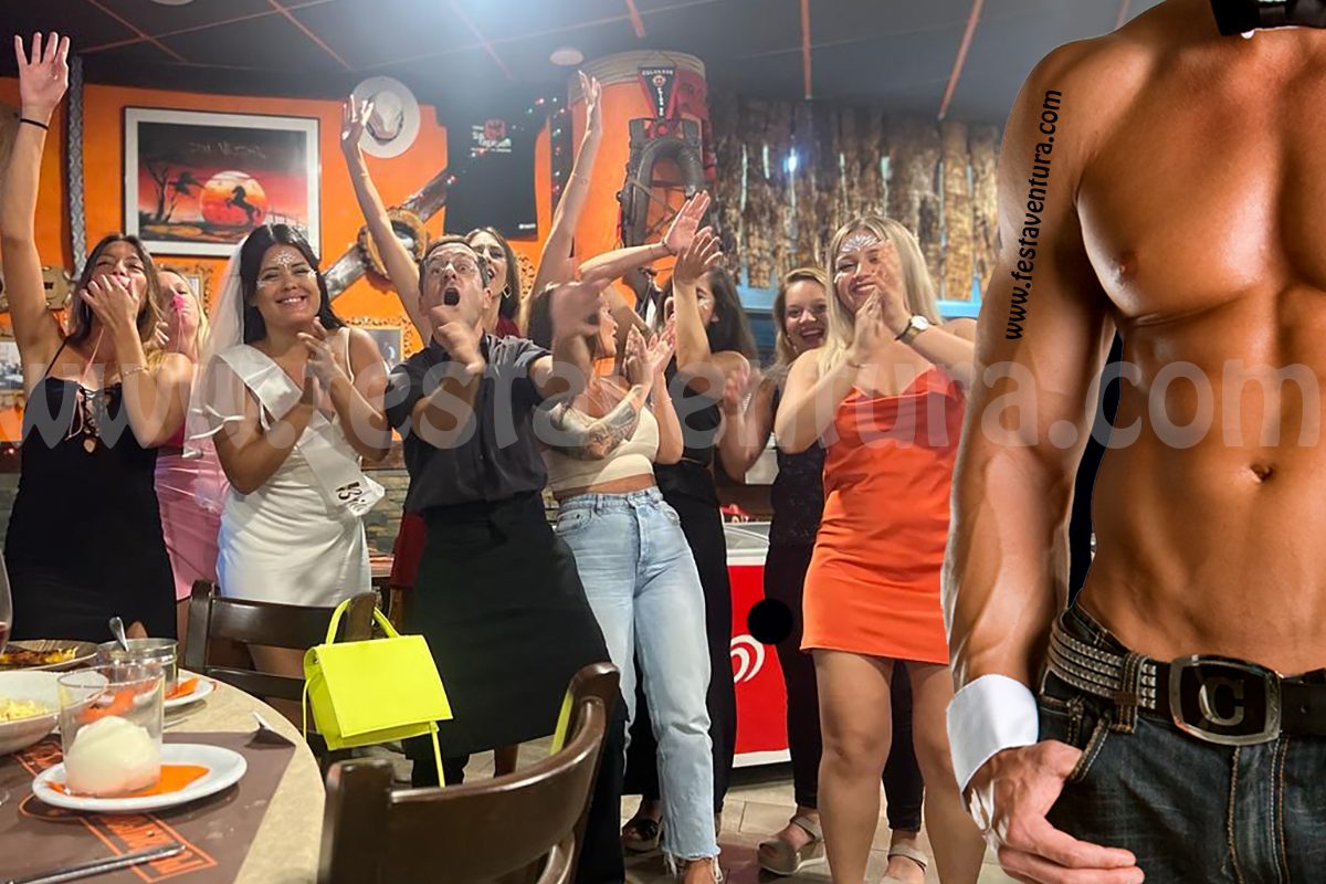 Despedida de soltera con Boy, restaurante, striptease